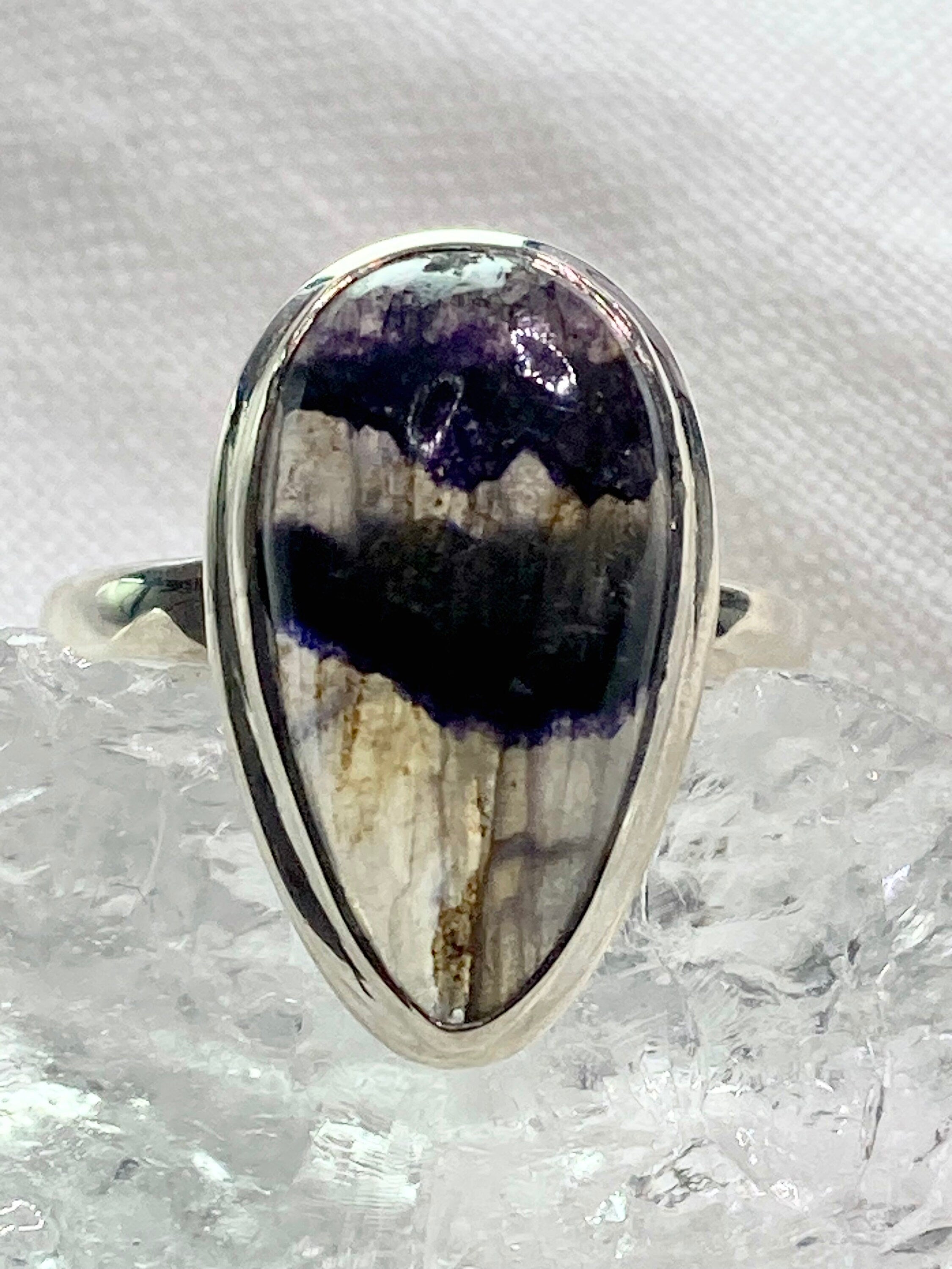 An Extremely Rare Blue John and Silver Ring