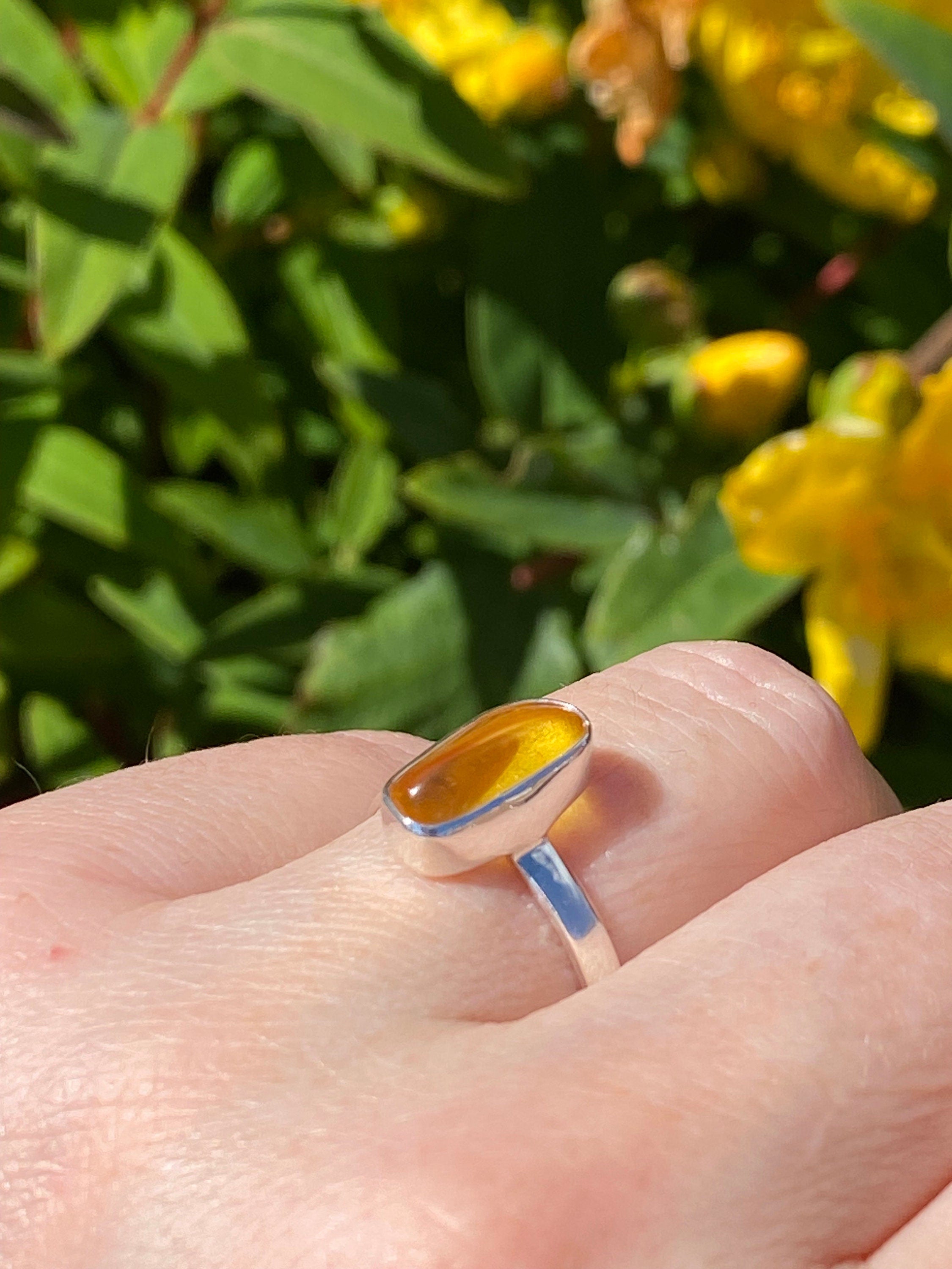 Baltic Amber Sterling Silver Ring