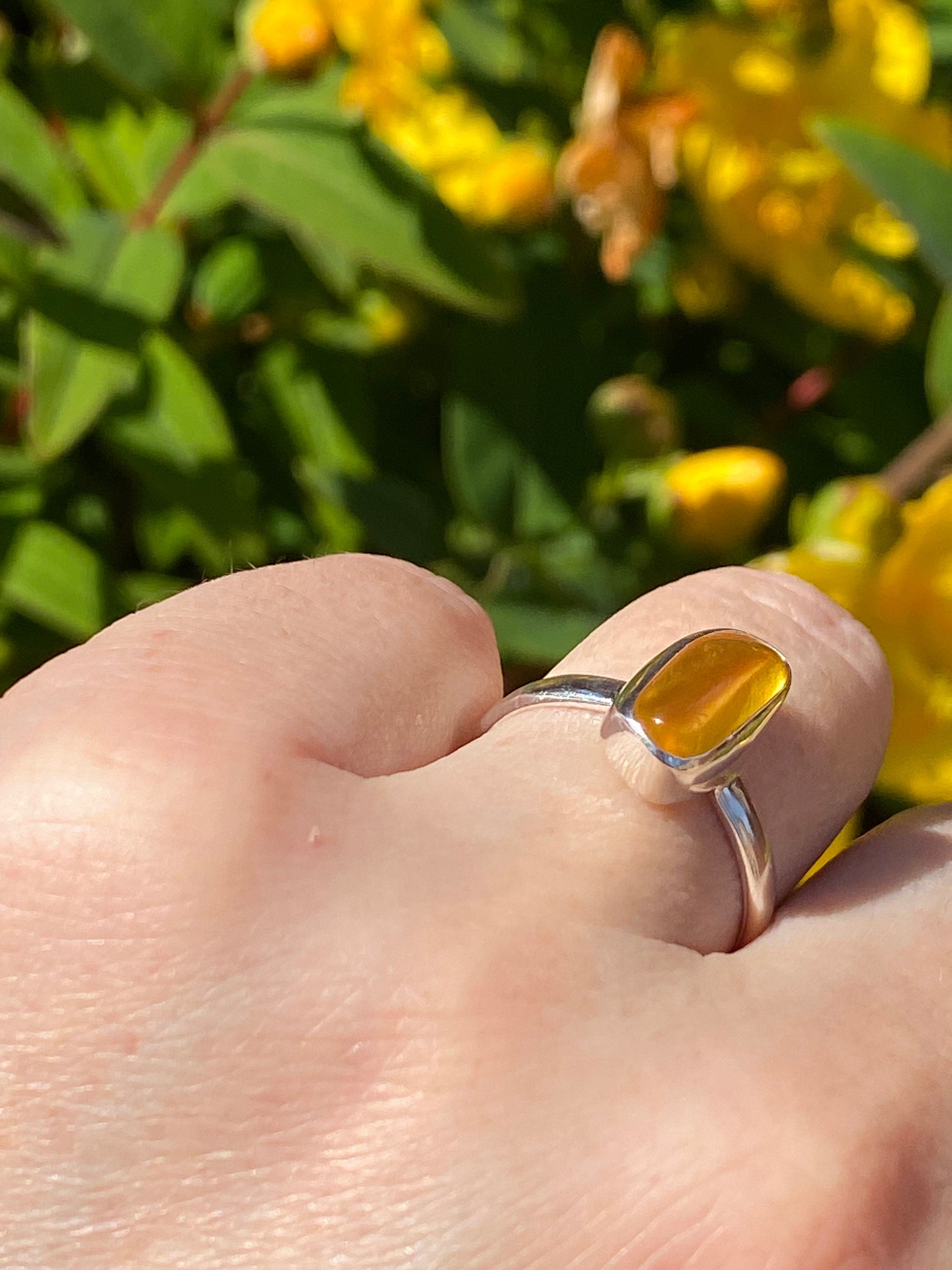 Baltic Amber Sterling Silver Ring