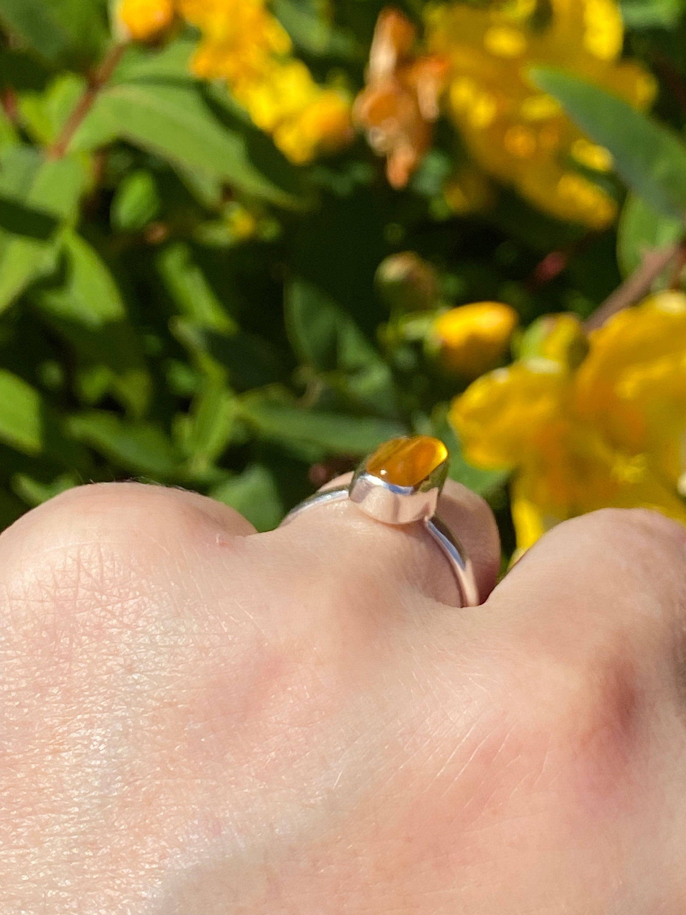 Baltic Amber Sterling Silver Ring