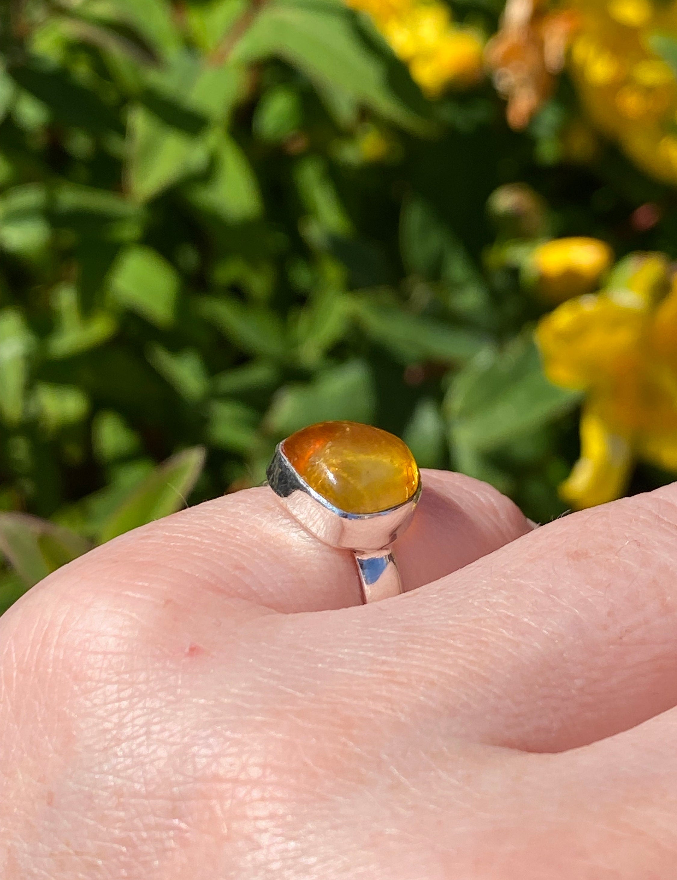 Baltic Amber Sterling Silver Ring