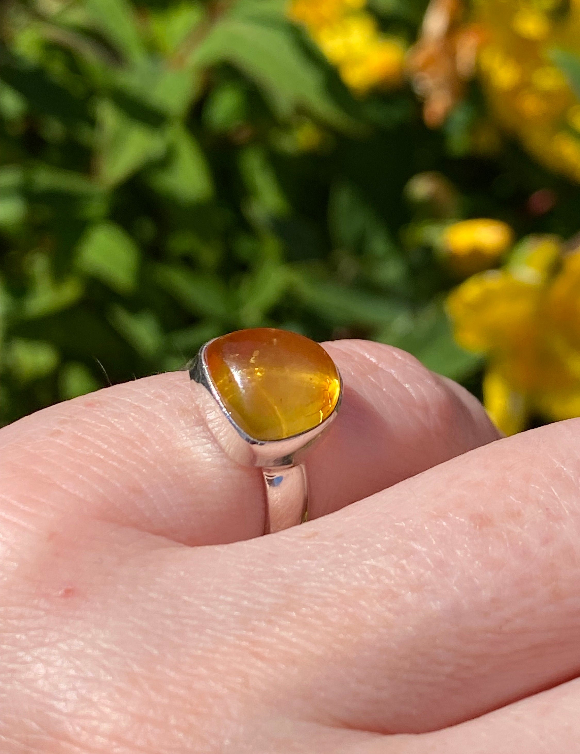 Baltic Amber Sterling Silver Ring