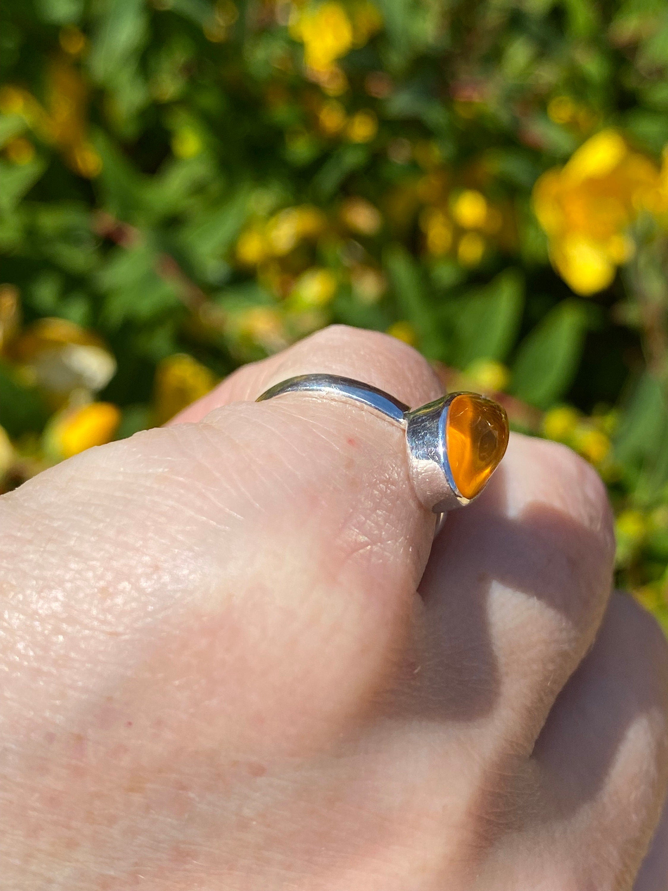 Baltic Amber Sterling Silver Ring