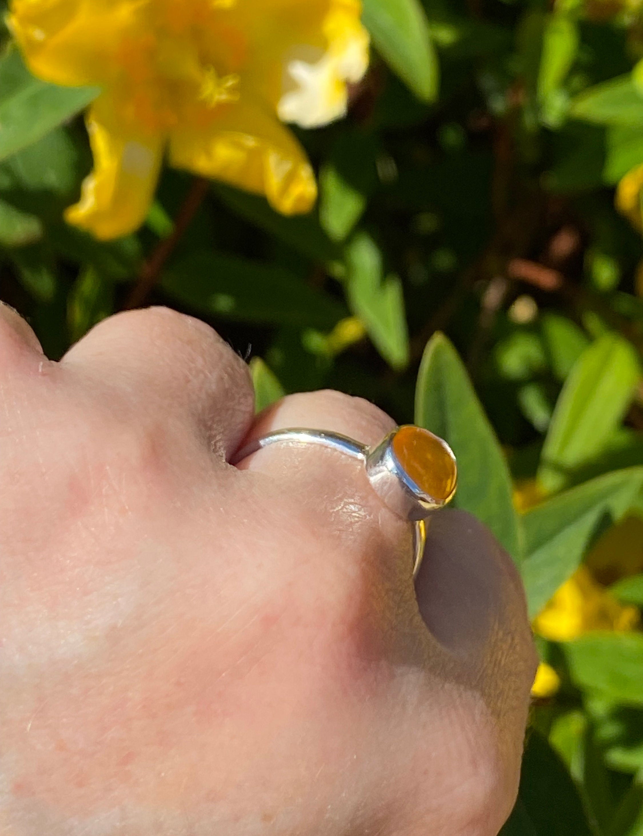 Baltic Amber Sterling Silver Ring