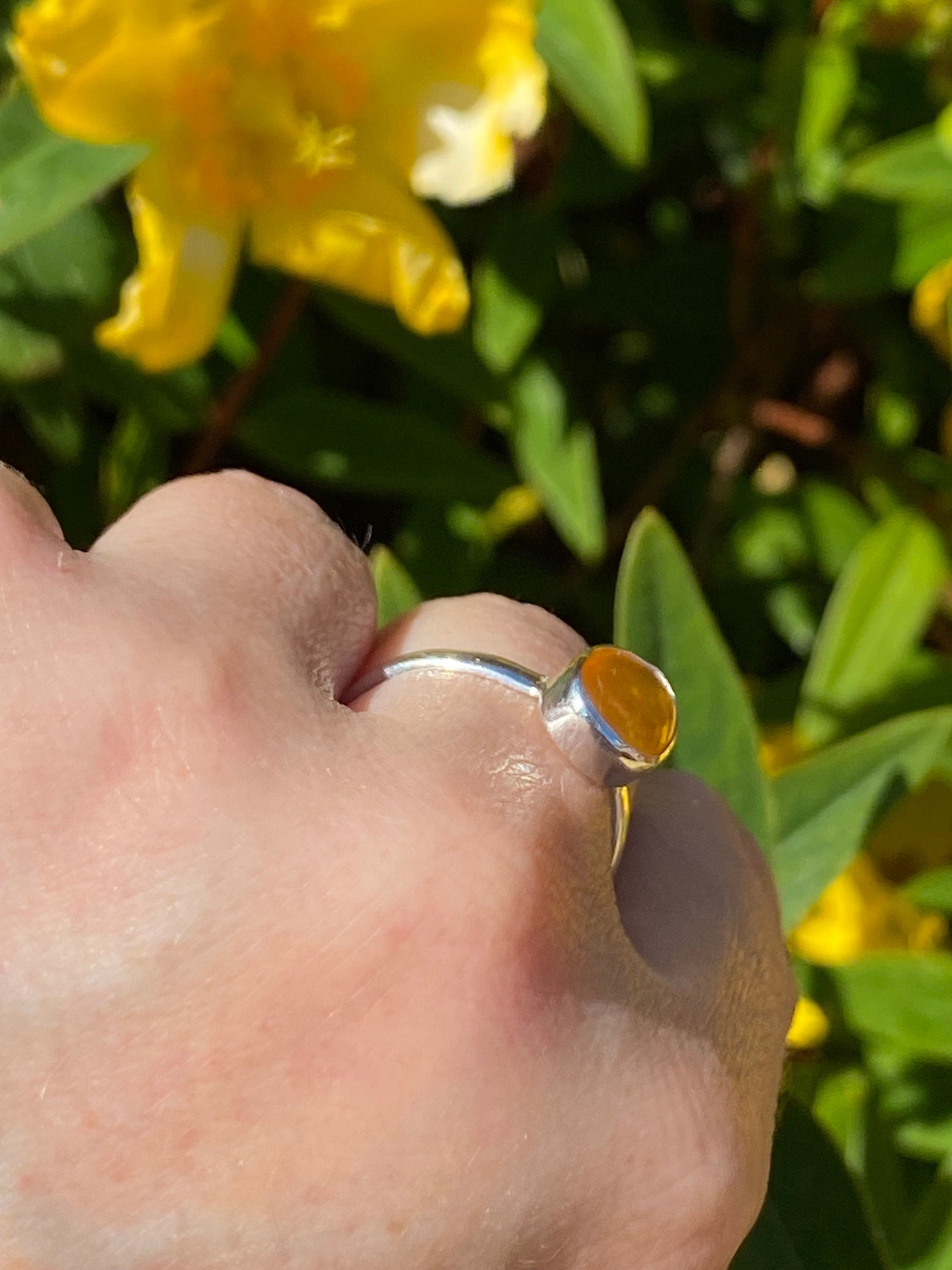 Baltic Amber Sterling Silver Ring