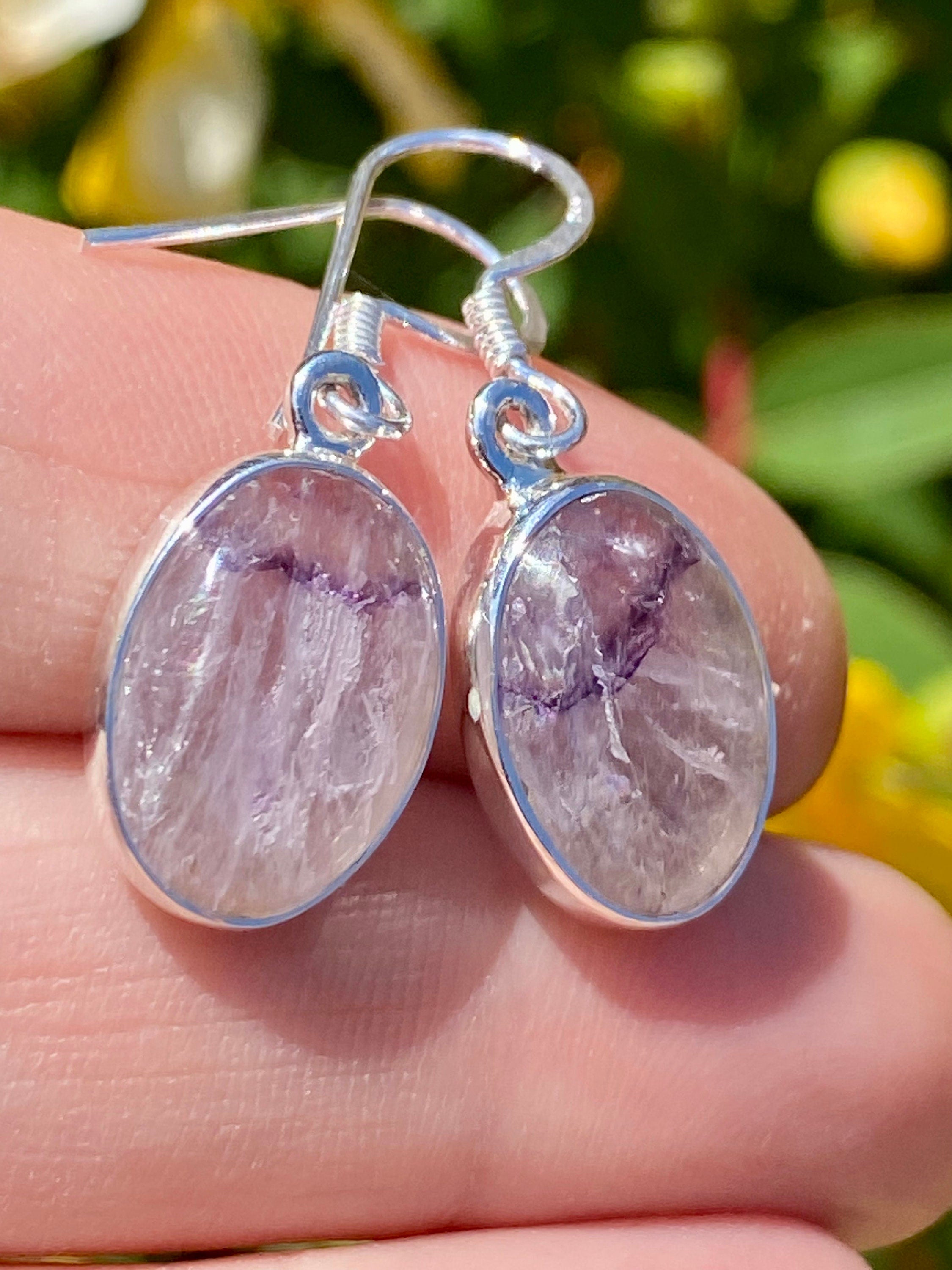Blue John Silver Drop Earrings