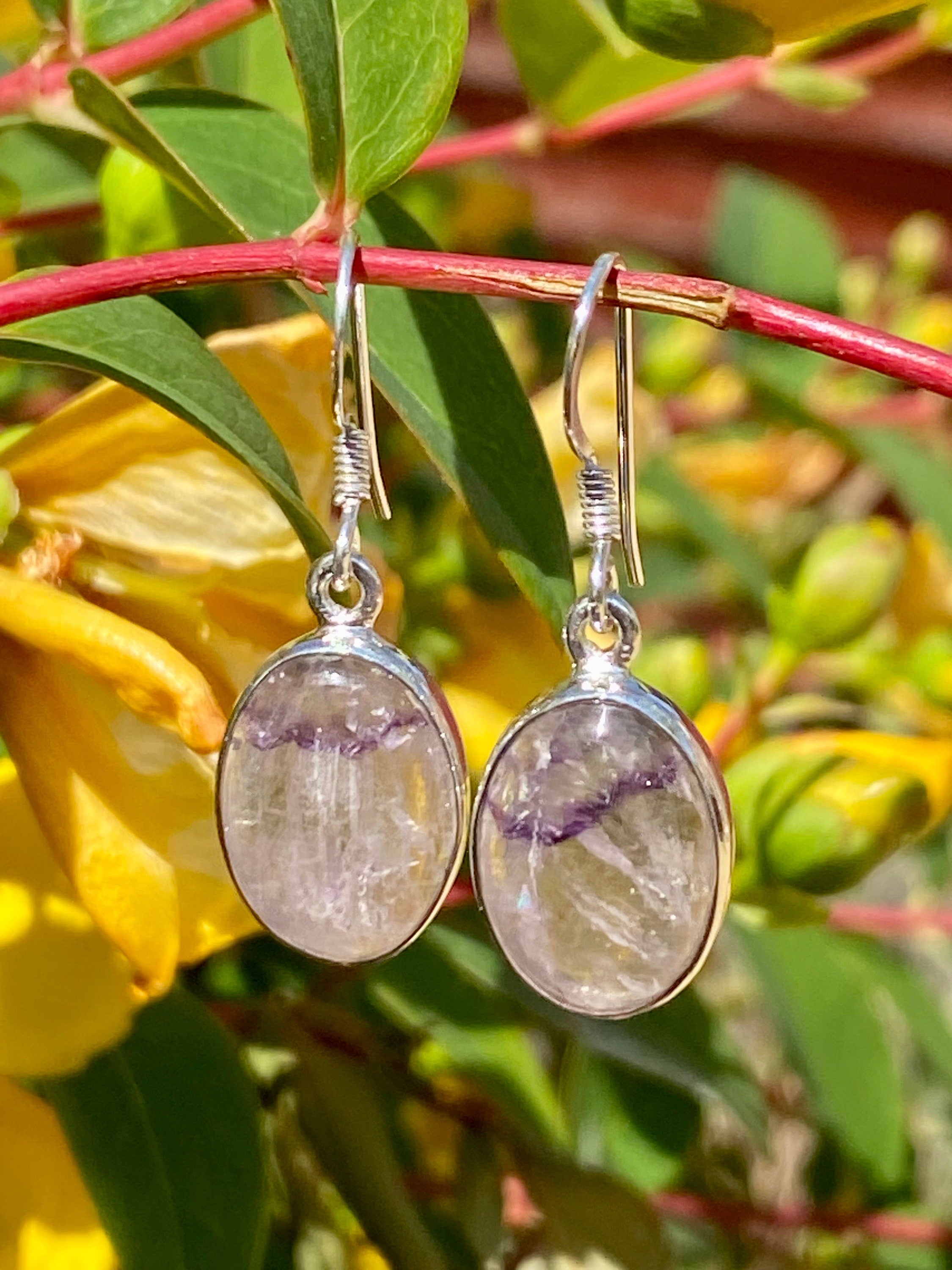 Blue John Silver Drop Earrings
