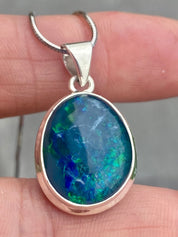 Australian Opal and Silver Pendant