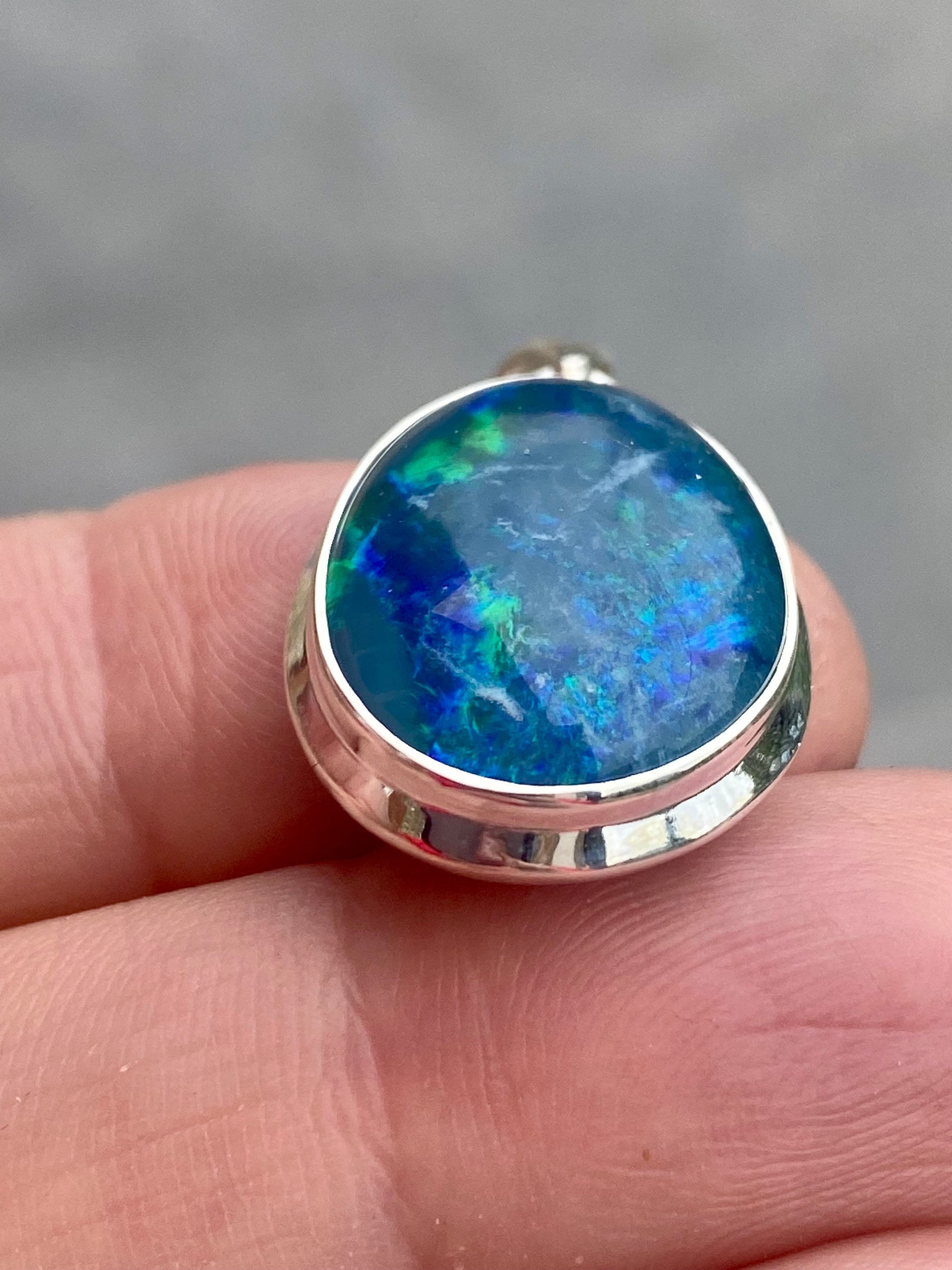 Australian Opal and Silver Pendant