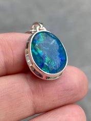 Australian Opal and Silver Pendant