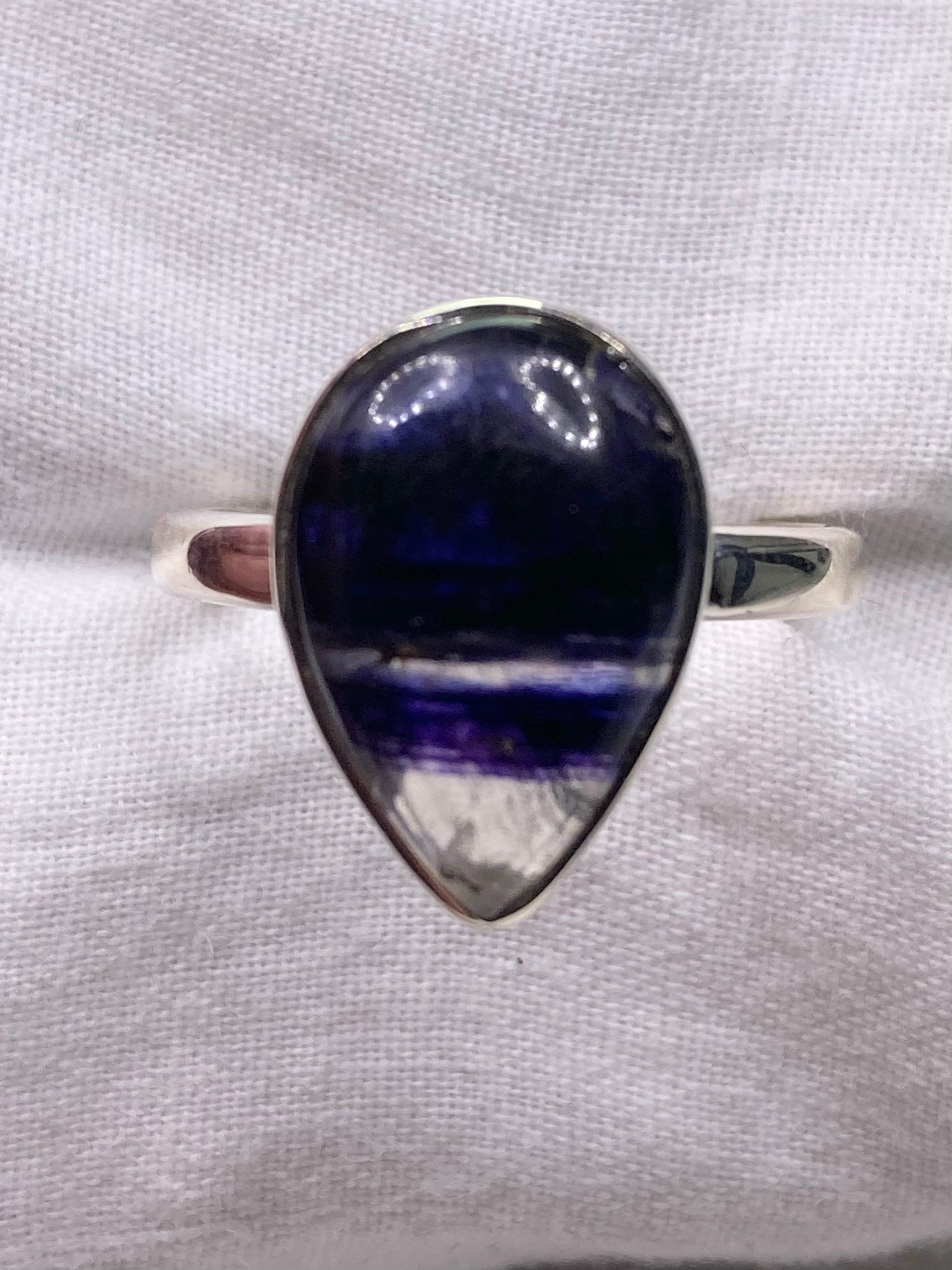 An Extremely Rare Blue John and Silver Ring