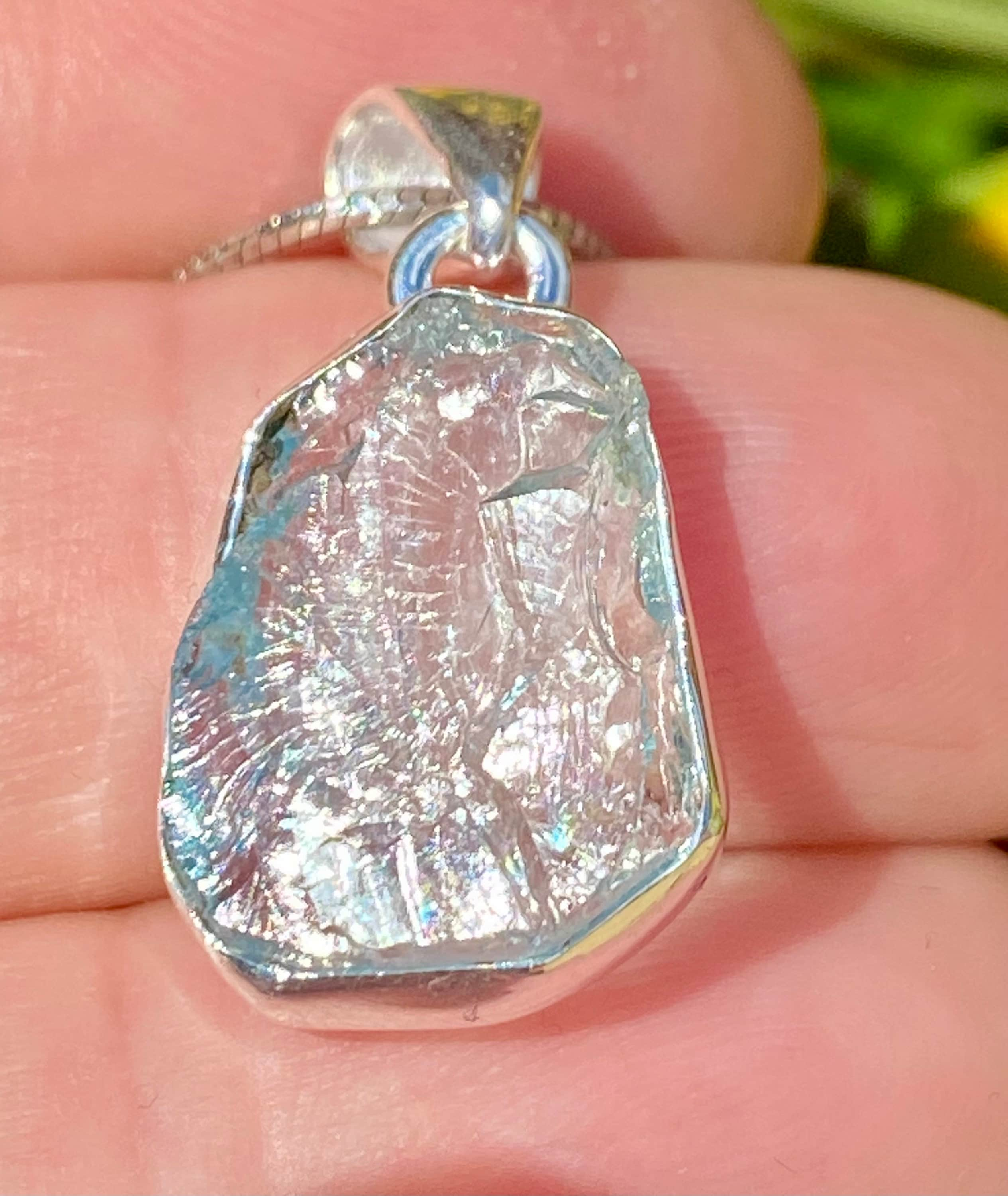 Raw Aquamarine and Silver Pendant