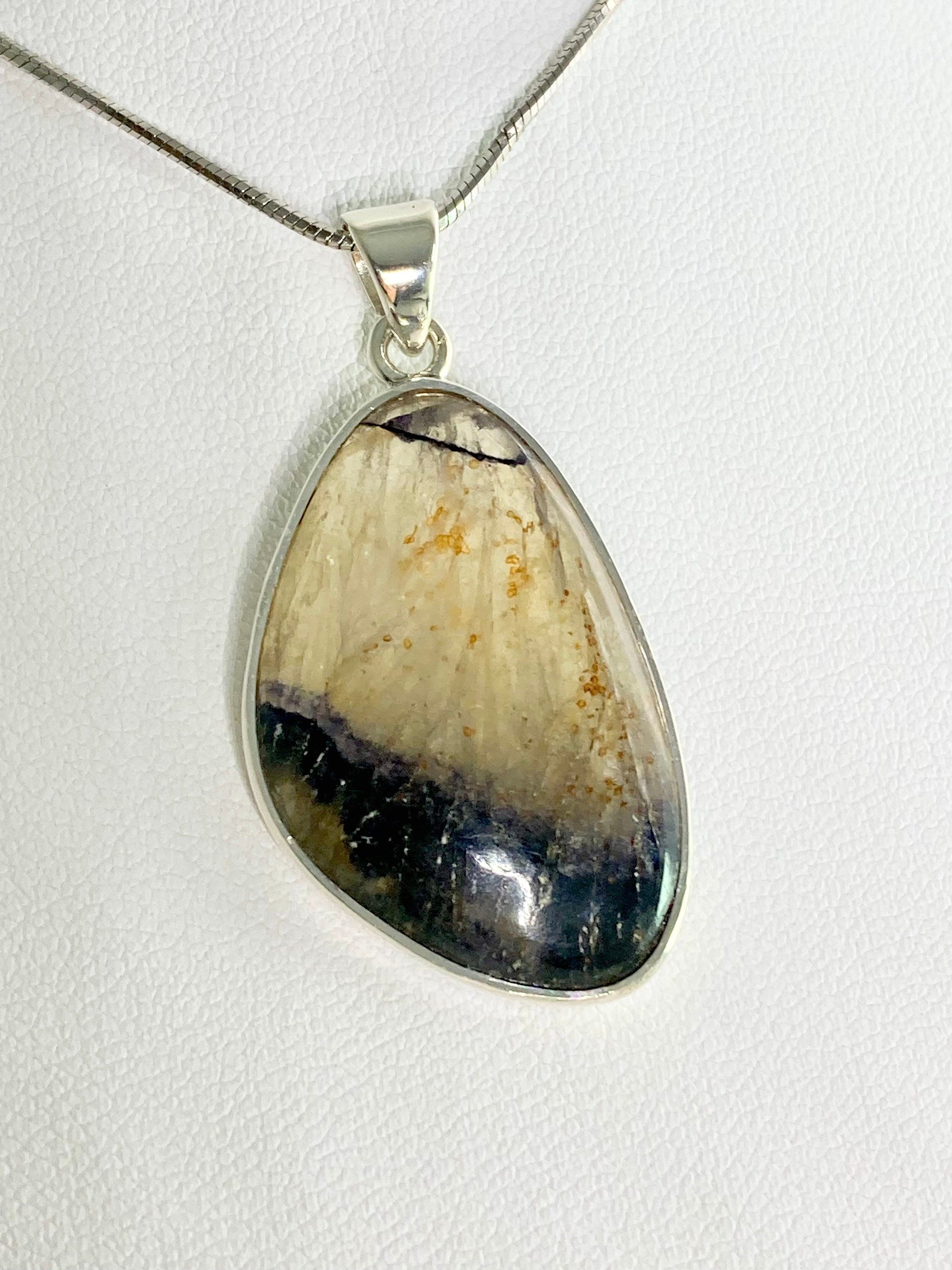 A Rare Blue John and Silver Pendant.