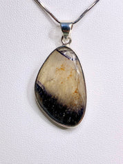 A Rare Blue John and Silver Pendant.