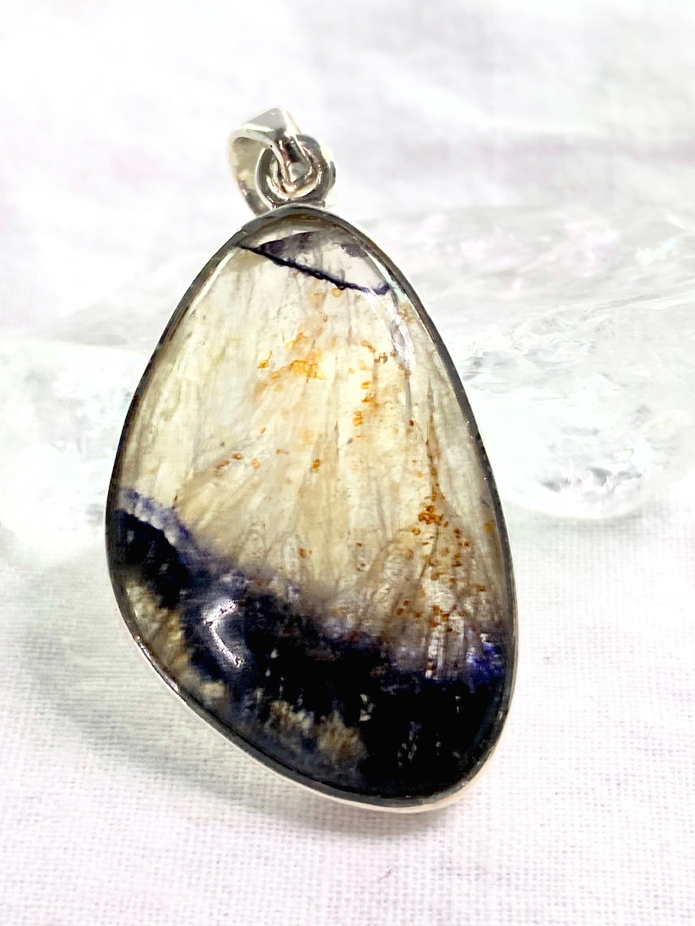 Blue John Silver Pendant - Extremely Rare