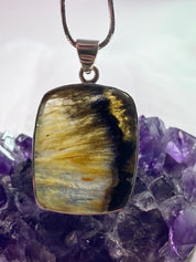 A Rare Blue John and Silver Pendant.