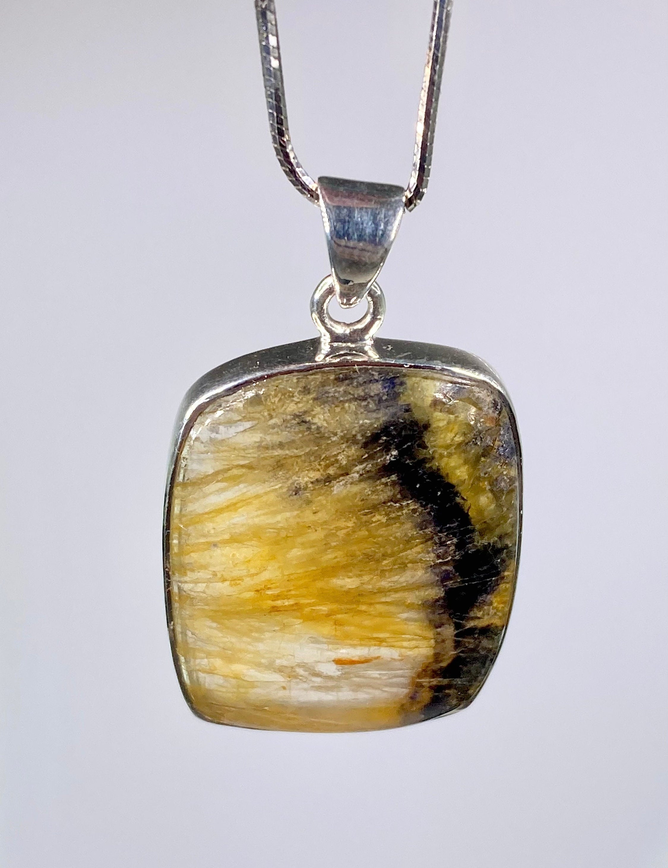 A Rare Blue John and Silver Pendant.