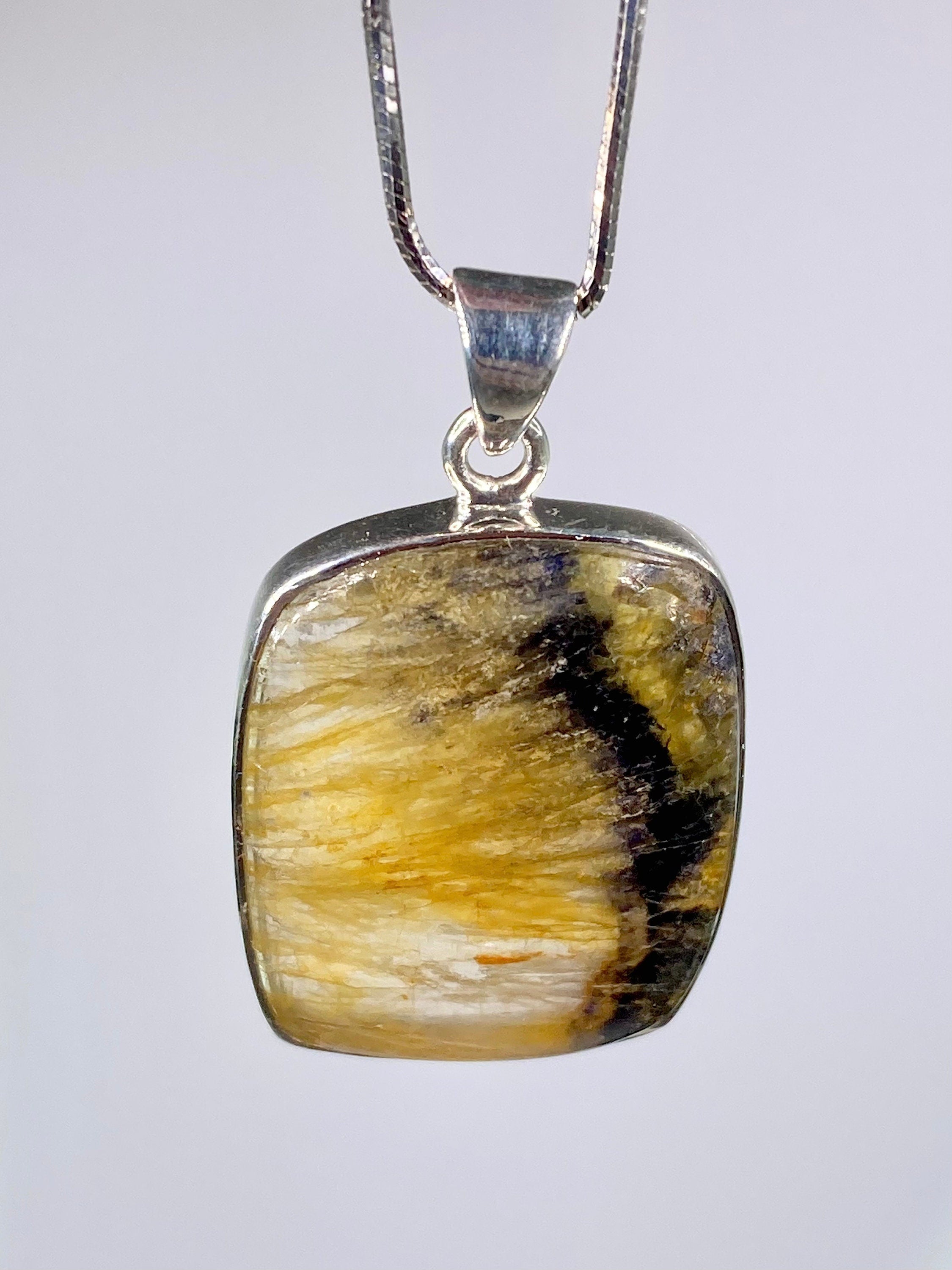 A Rare Blue John and Silver Pendant.