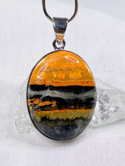 High Quality Bumble Bee Jasper and Silver Pendant.