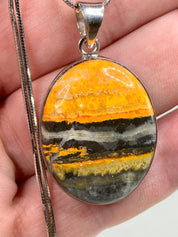 High Quality Bumble Bee Jasper and Silver Pendant.