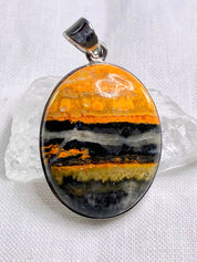 High Quality Bumble Bee Jasper and Silver Pendant.