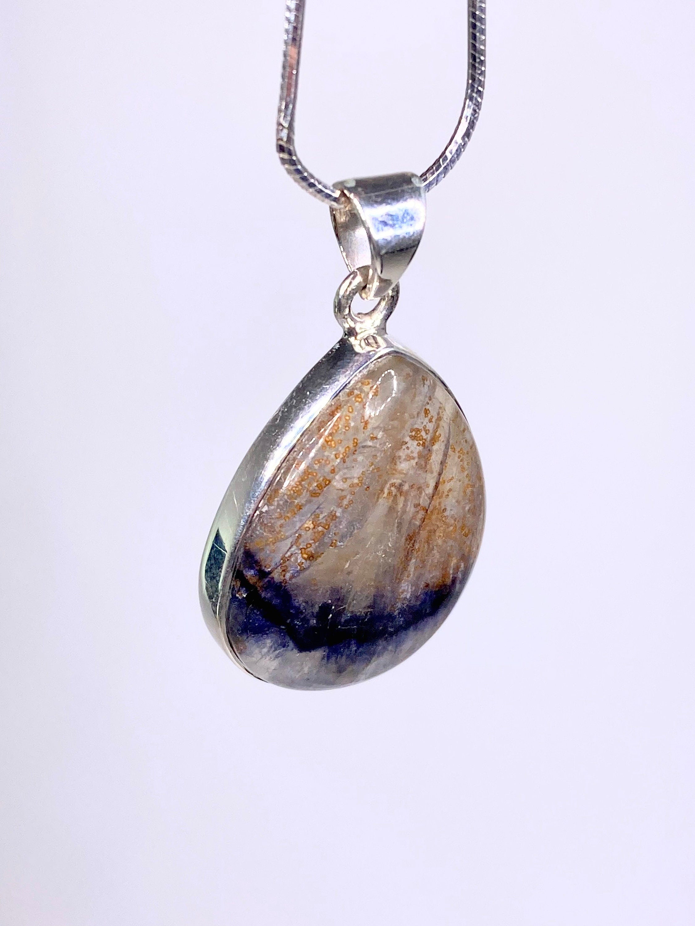 A Rare Blue John and Silver Pendant.