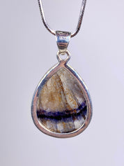 A Rare Blue John and Silver Pendant.