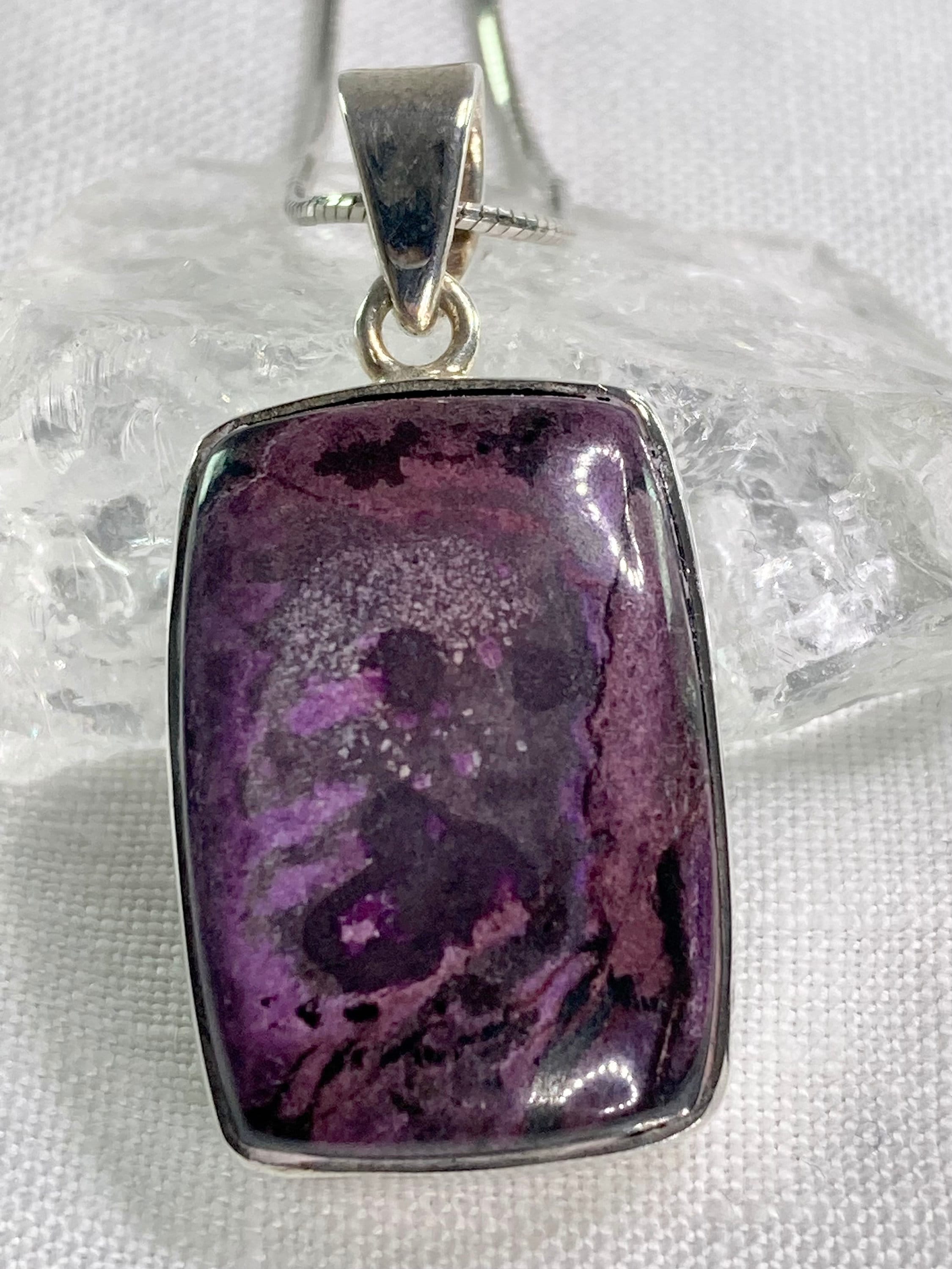 High Quality Sugilite and Silver Pendant.