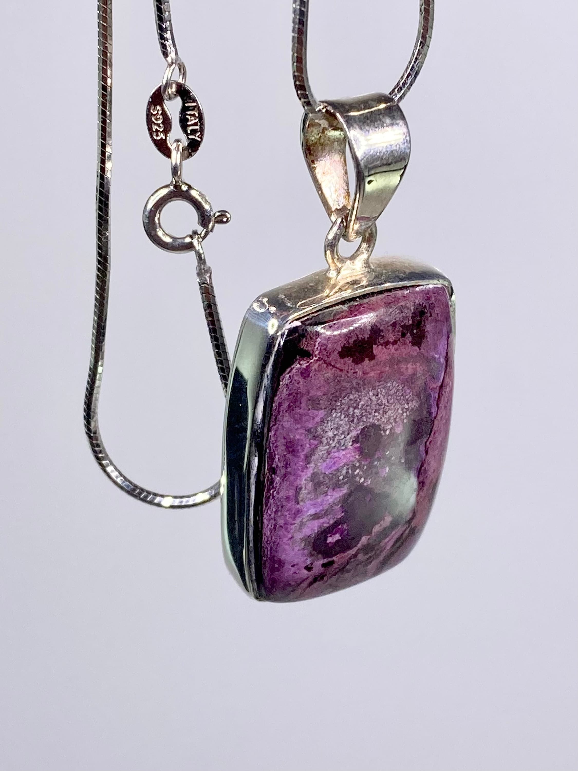 High Quality Sugilite and Silver Pendant.