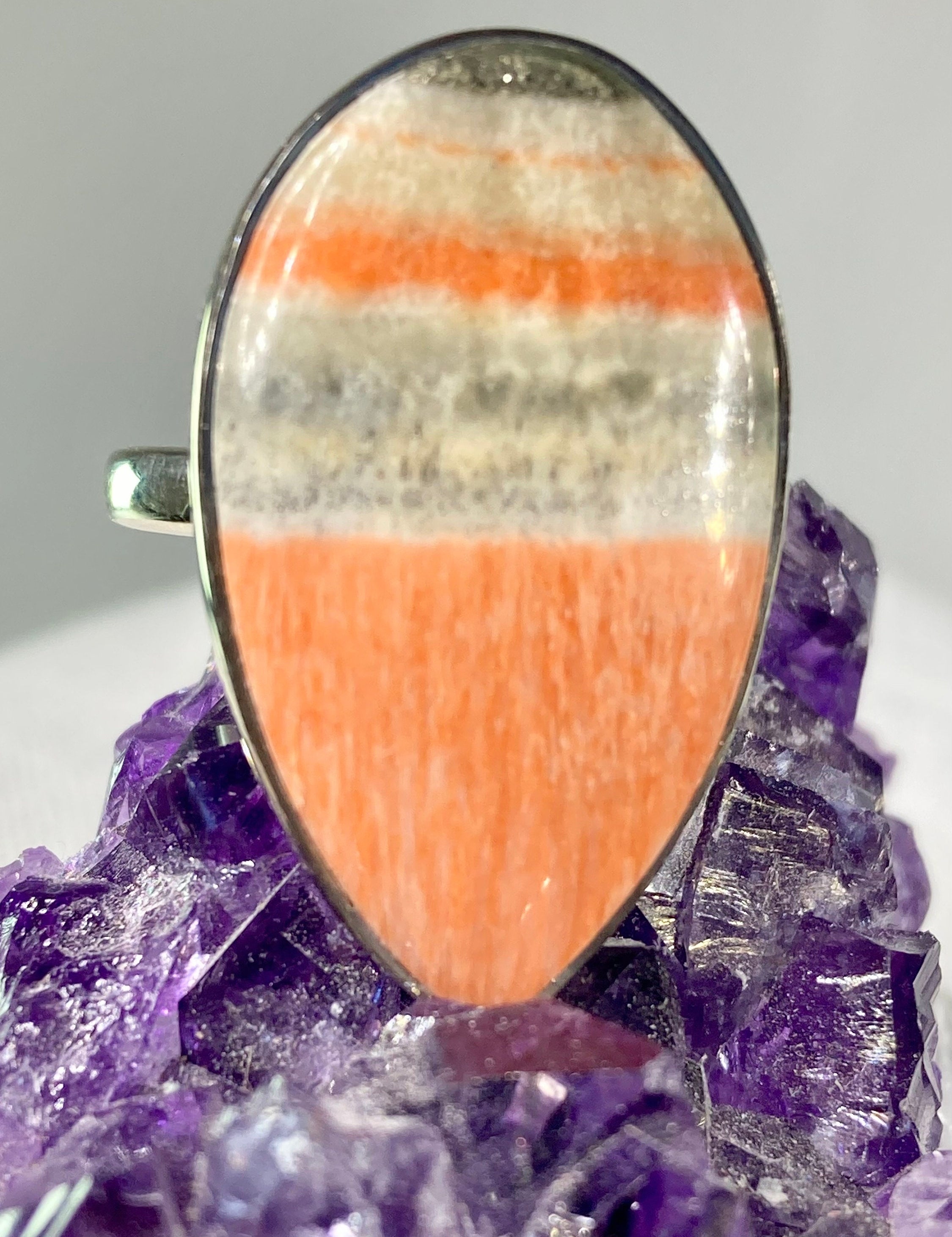 A High Quality British Celestobarite and Silver ring