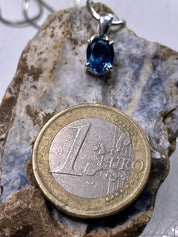 London Blue Topaz and Silver Pendant