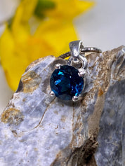 London Blue Topaz and Silver Pendant