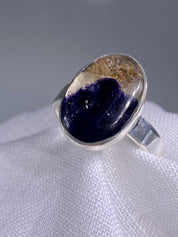 An Extremely Rare Blue John and Silver Ring