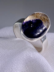 An Extremely Rare Blue John and Silver Ring