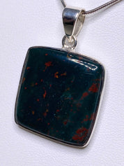 African Dragon Bloodstone and Silver Pendant.