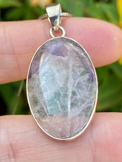 Blue John Silver Pendant