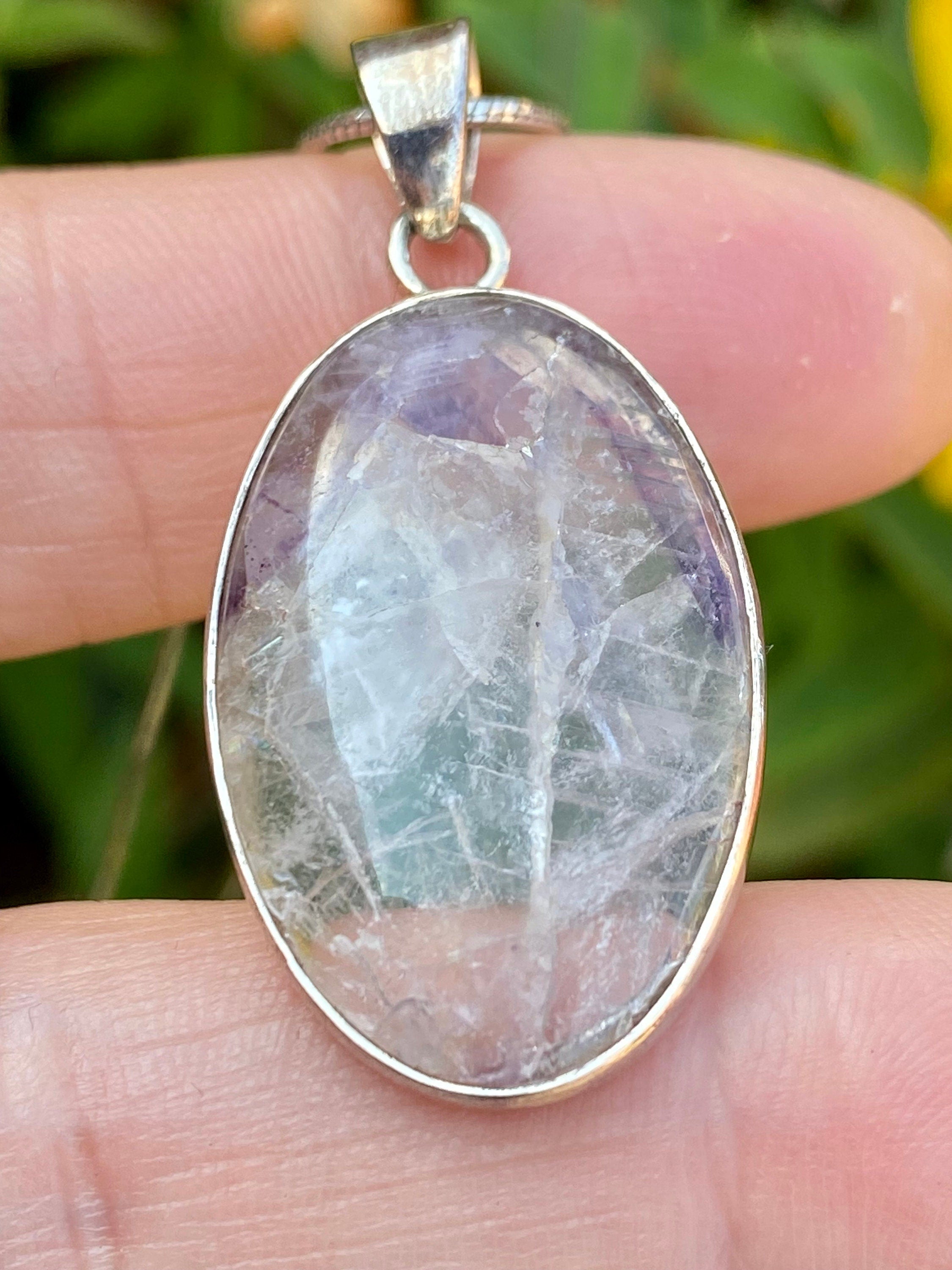 Blue John Silver Pendant