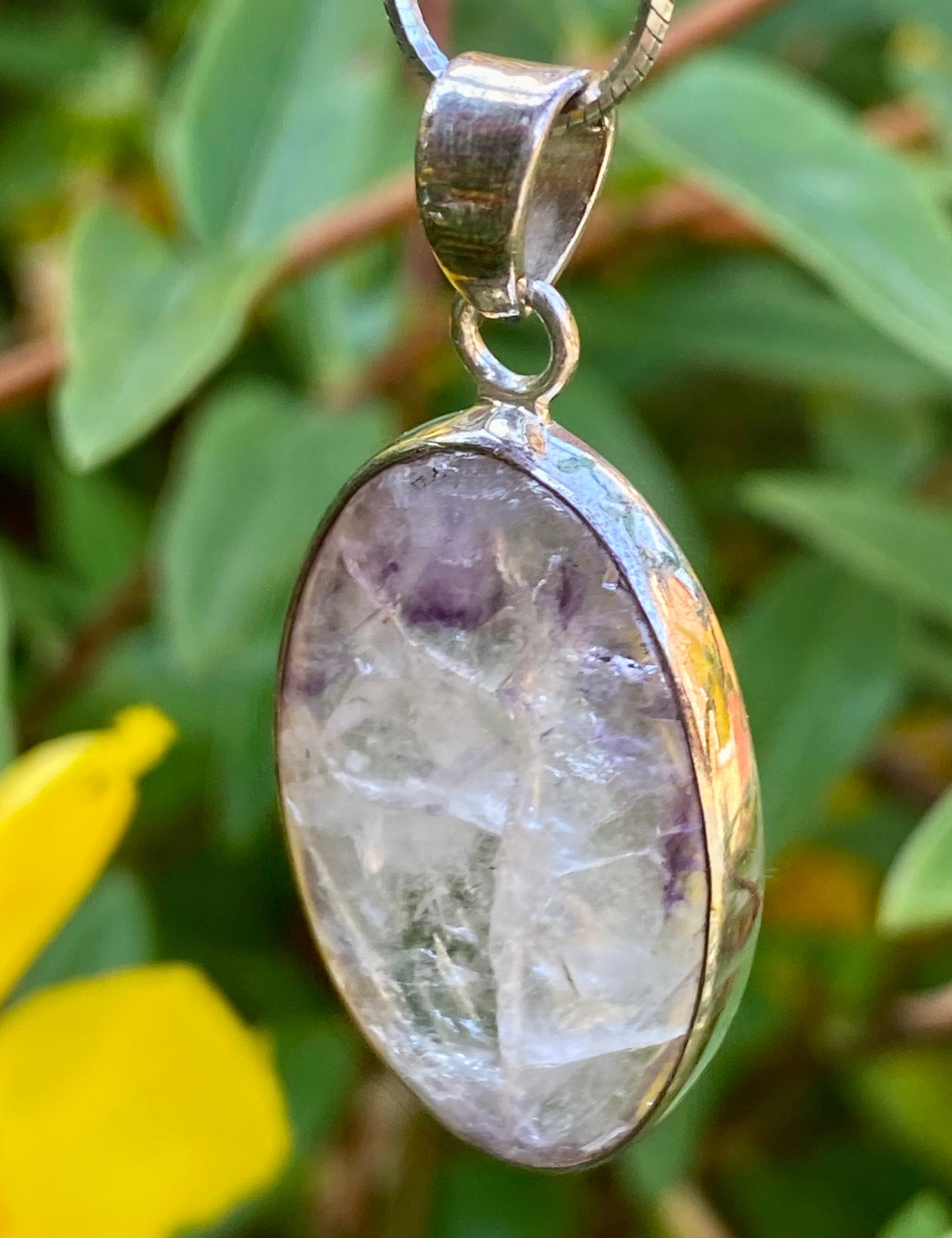 Blue John Silver Pendant
