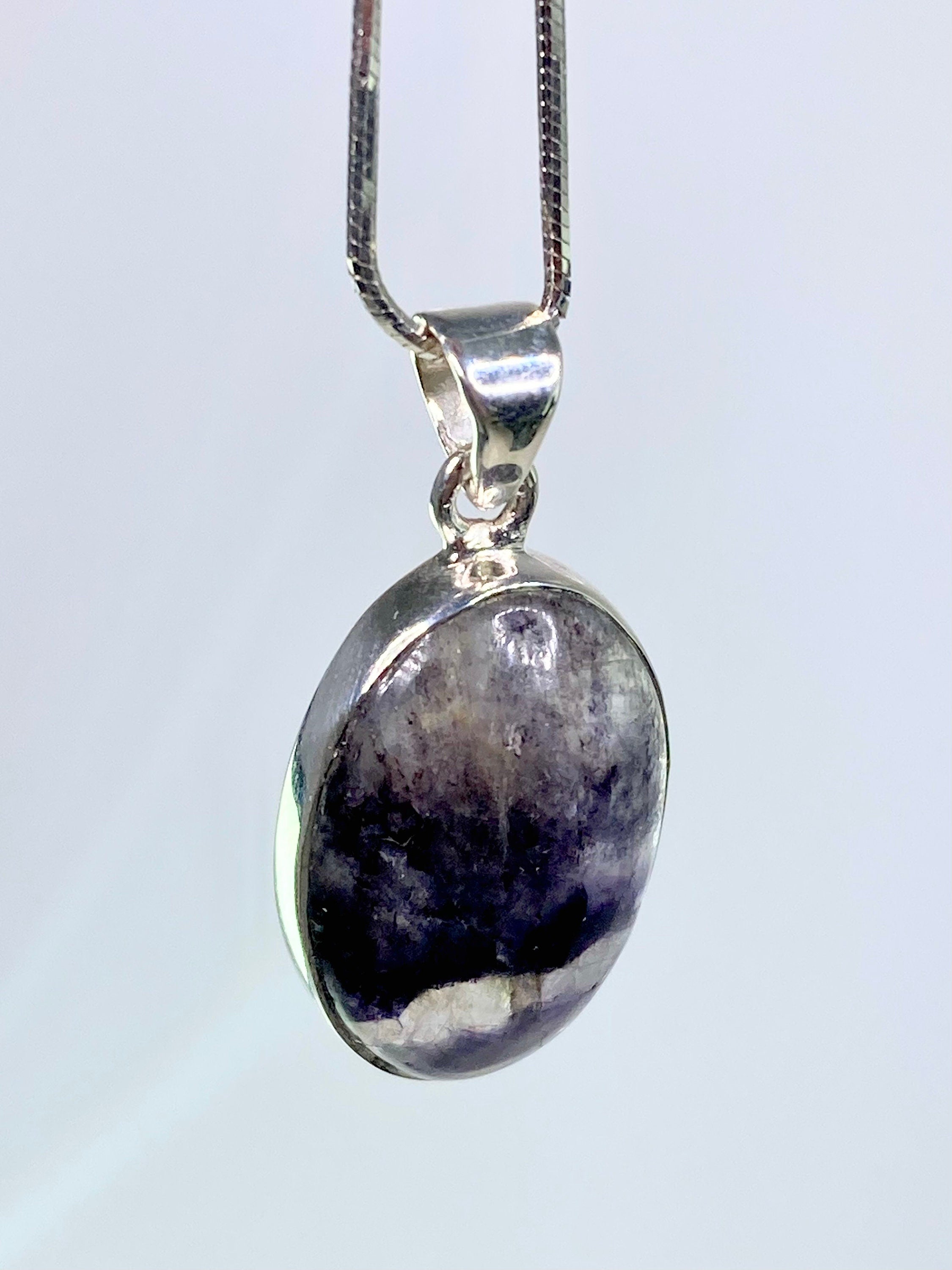 A Rare Blue John and Silver Pendant.