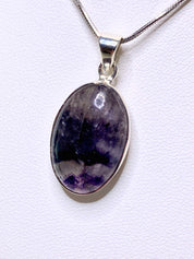 A Rare Blue John and Silver Pendant.