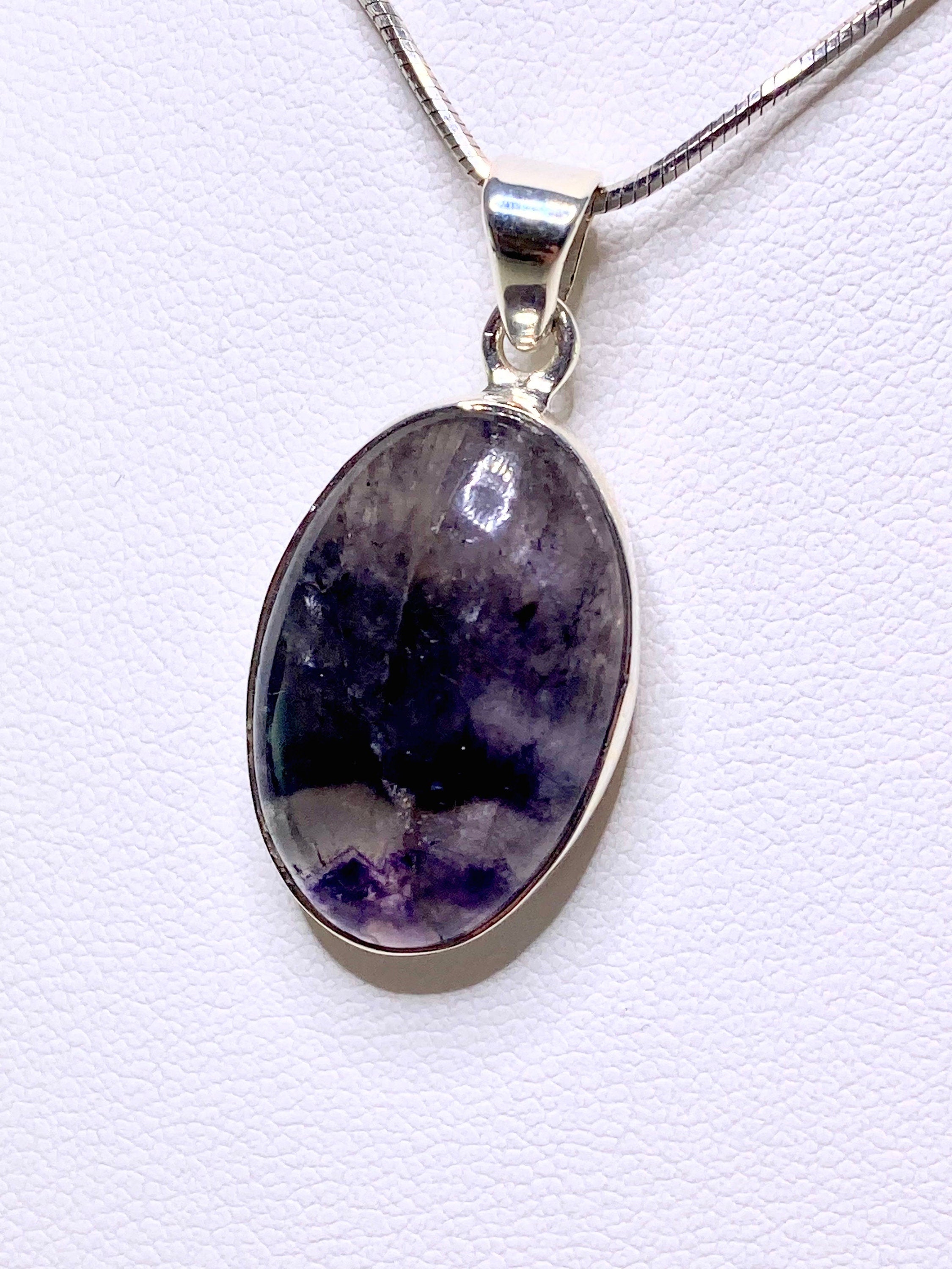 A Rare Blue John and Silver Pendant.