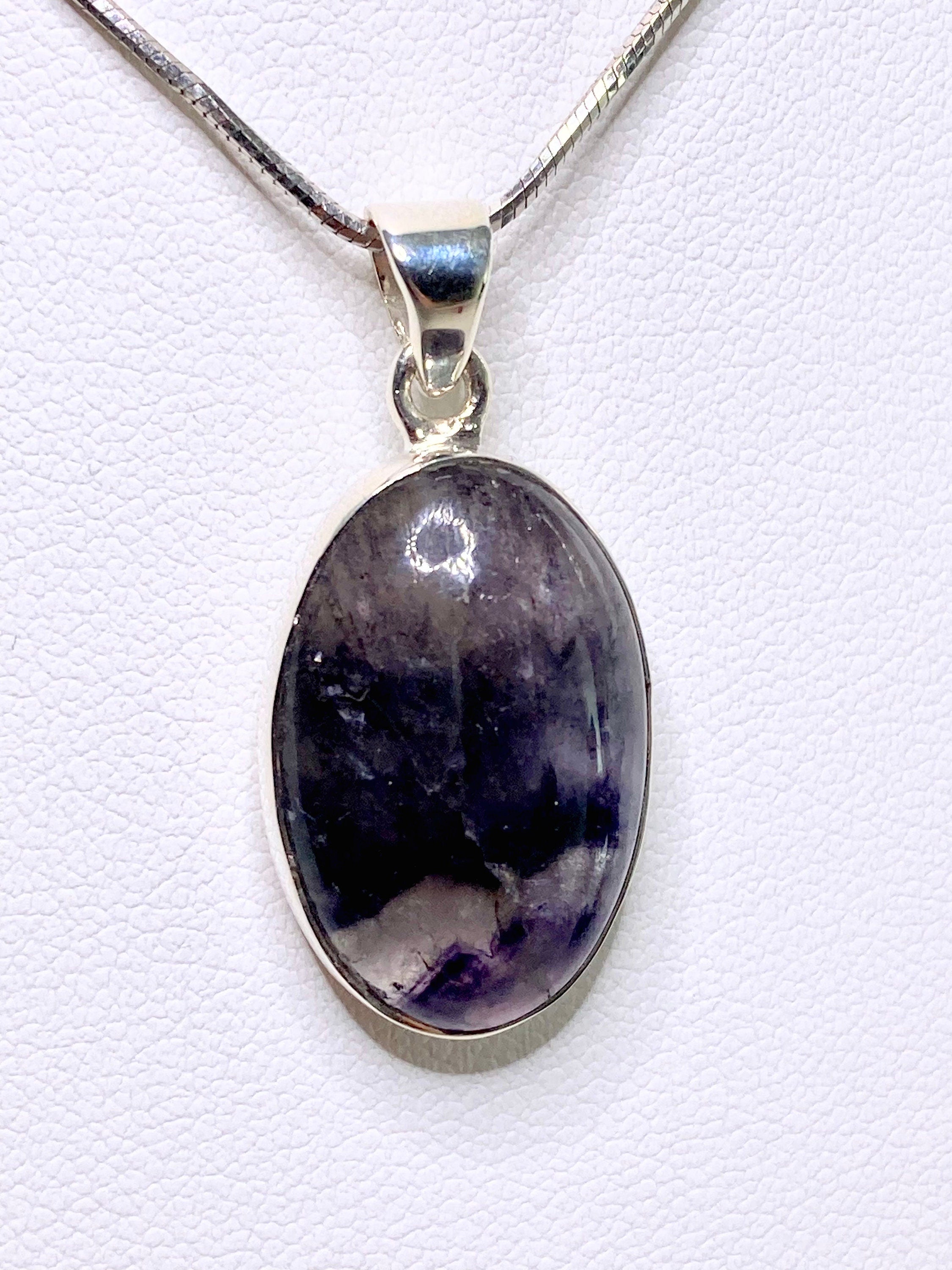 A Rare Blue John and Silver Pendant.