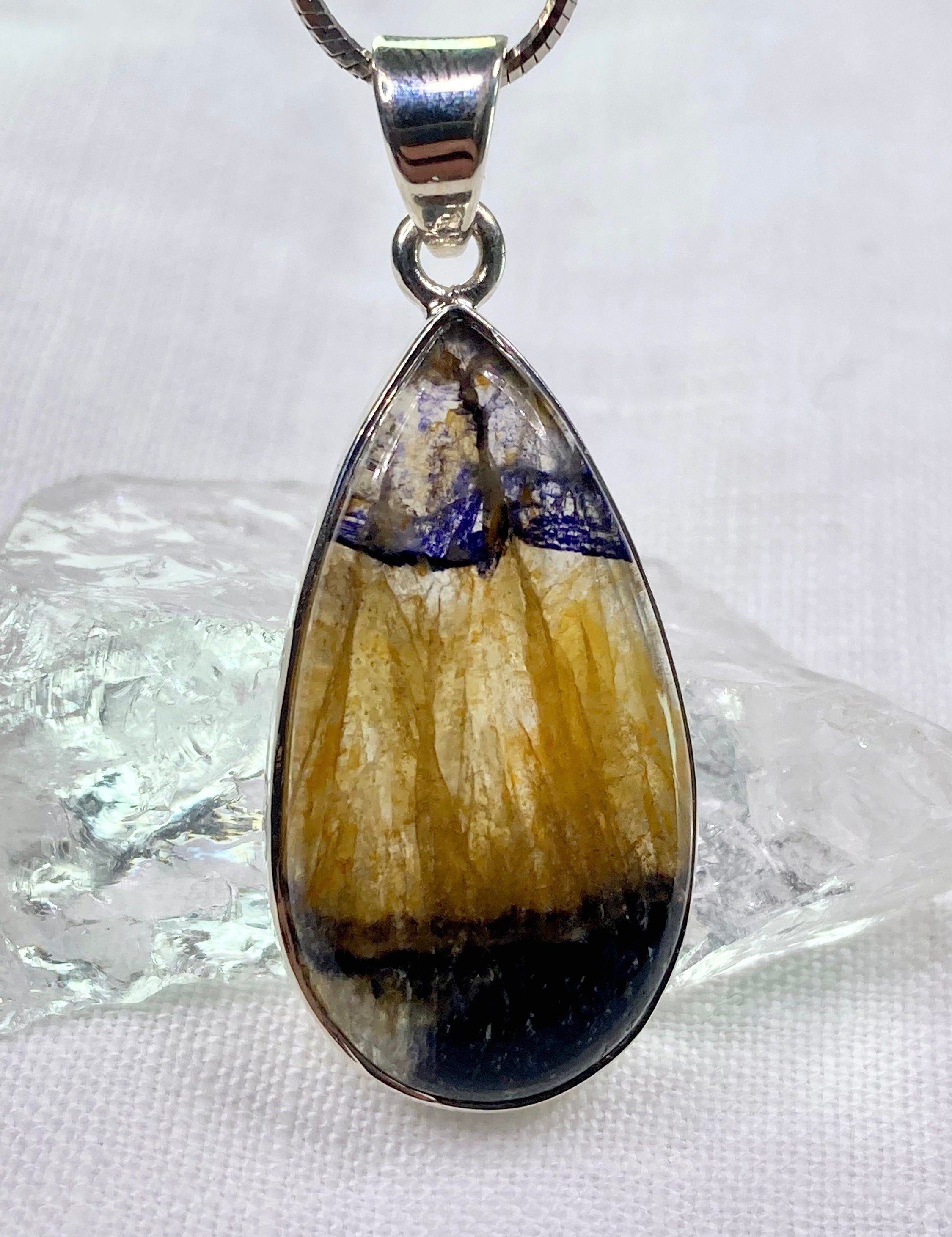 A Rare Blue John and Silver Pendant.