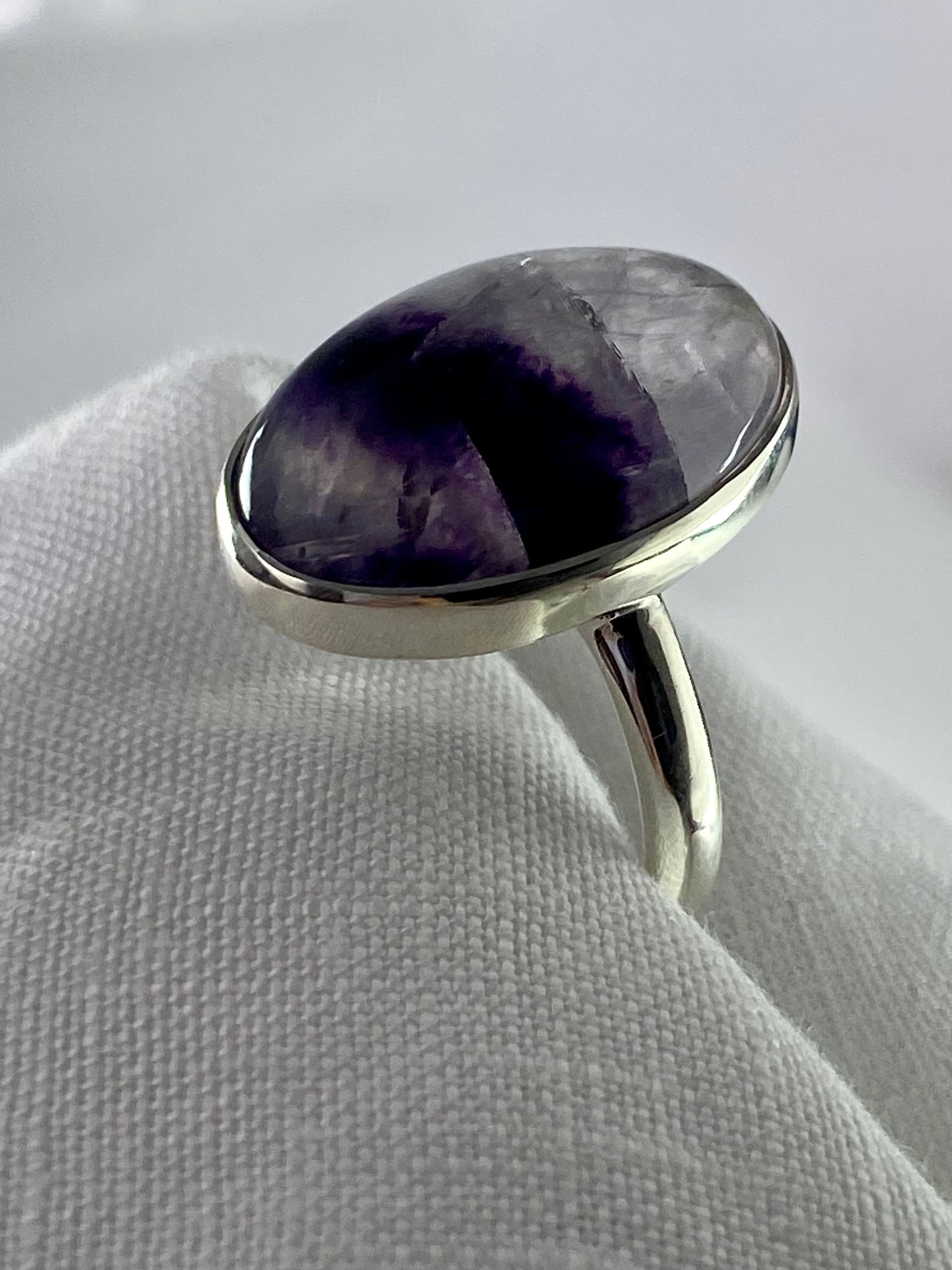 An Extremely Rare Blue John and Silver Ring