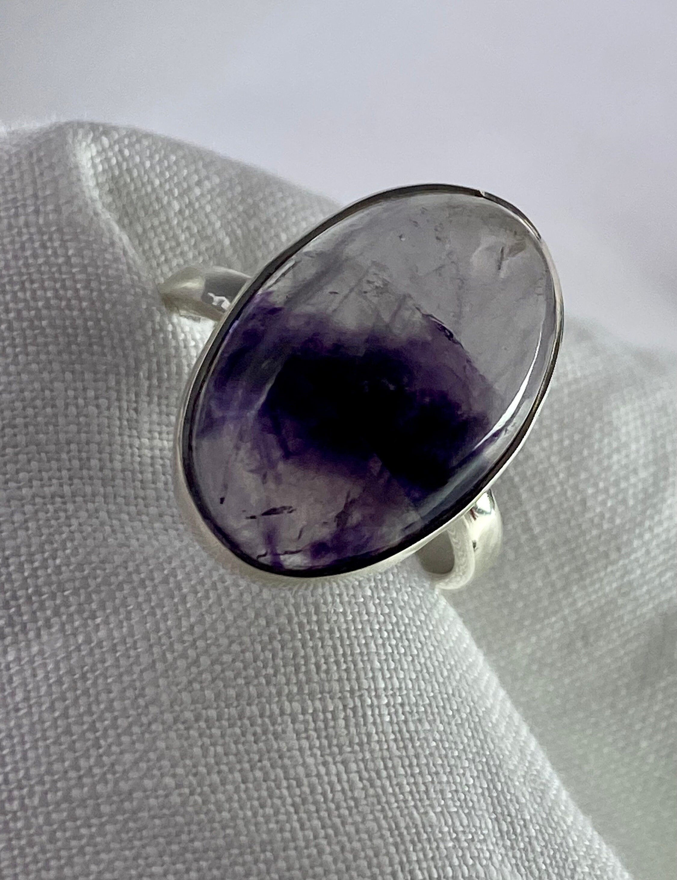 An Extremely Rare Blue John and Silver Ring