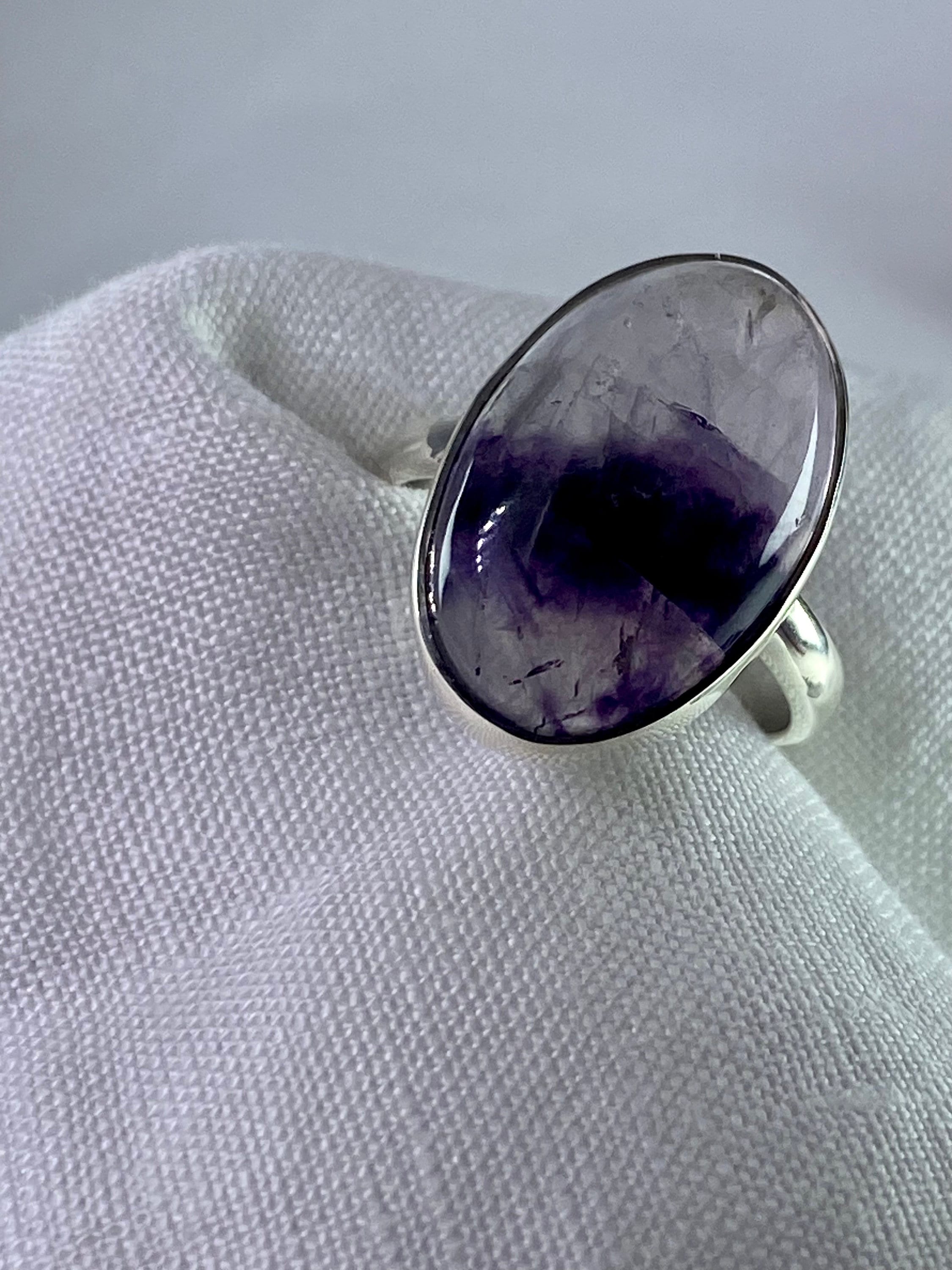 An Extremely Rare Blue John and Silver Ring