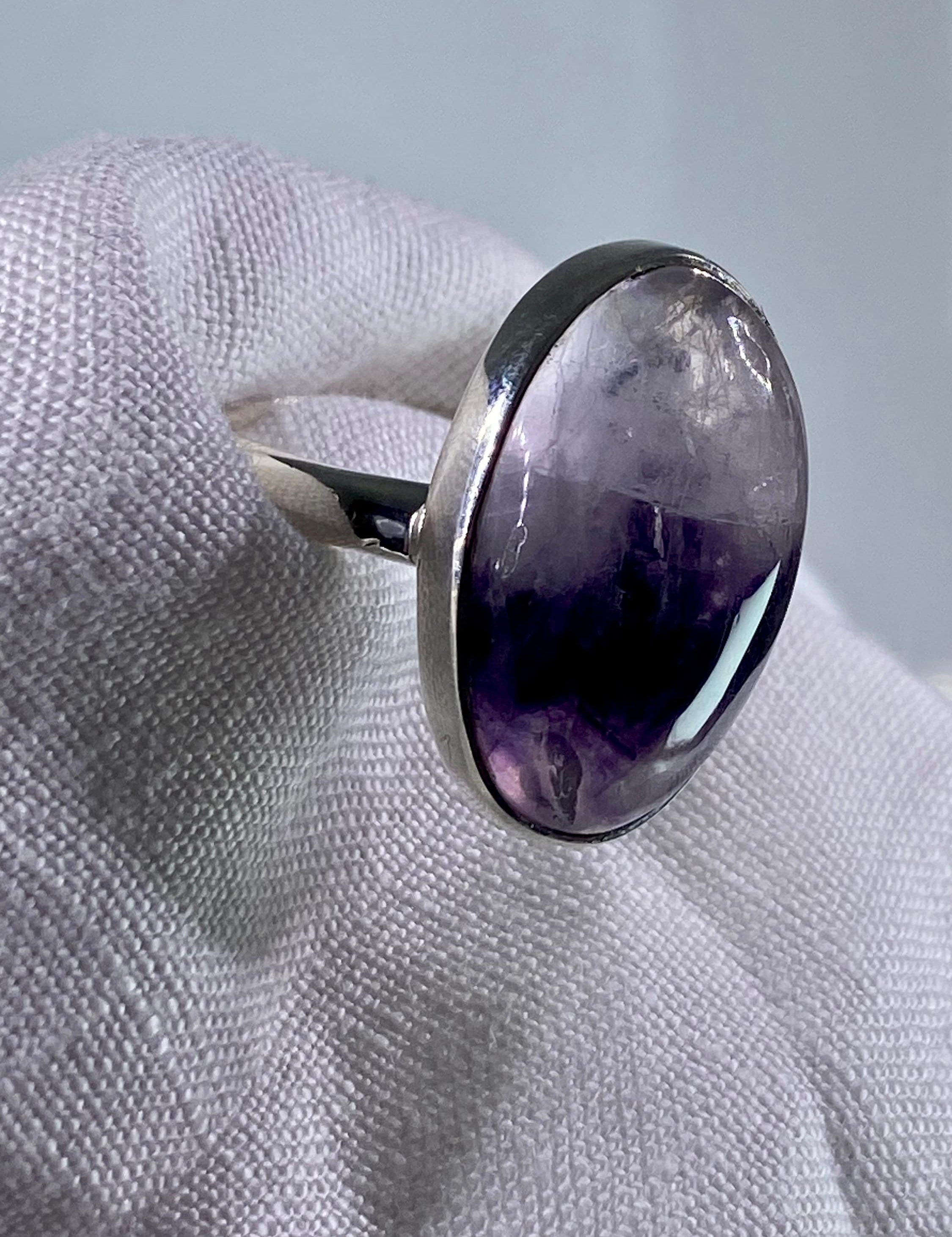 An Extremely Rare Blue John and Silver Ring