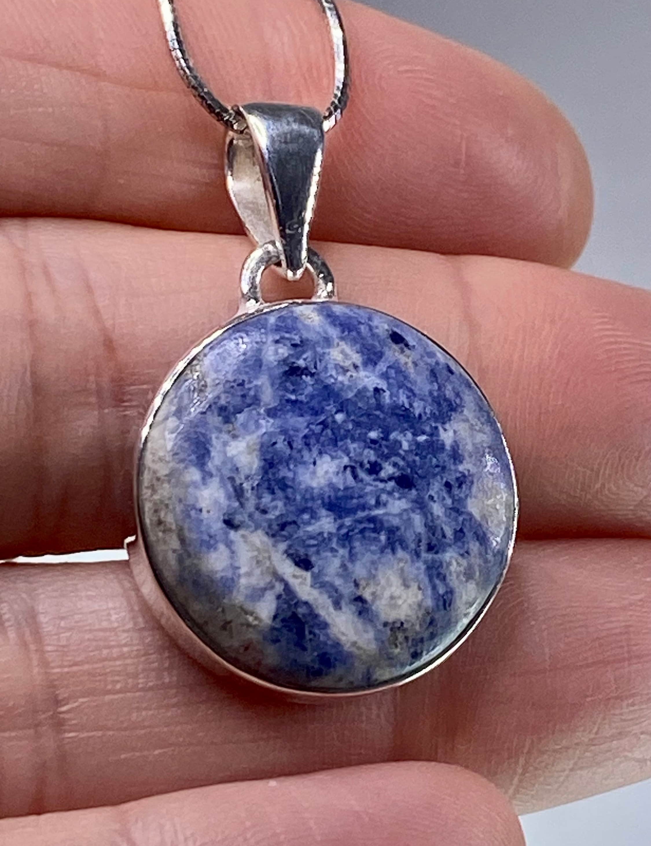 Sodalite and Silver Pendant