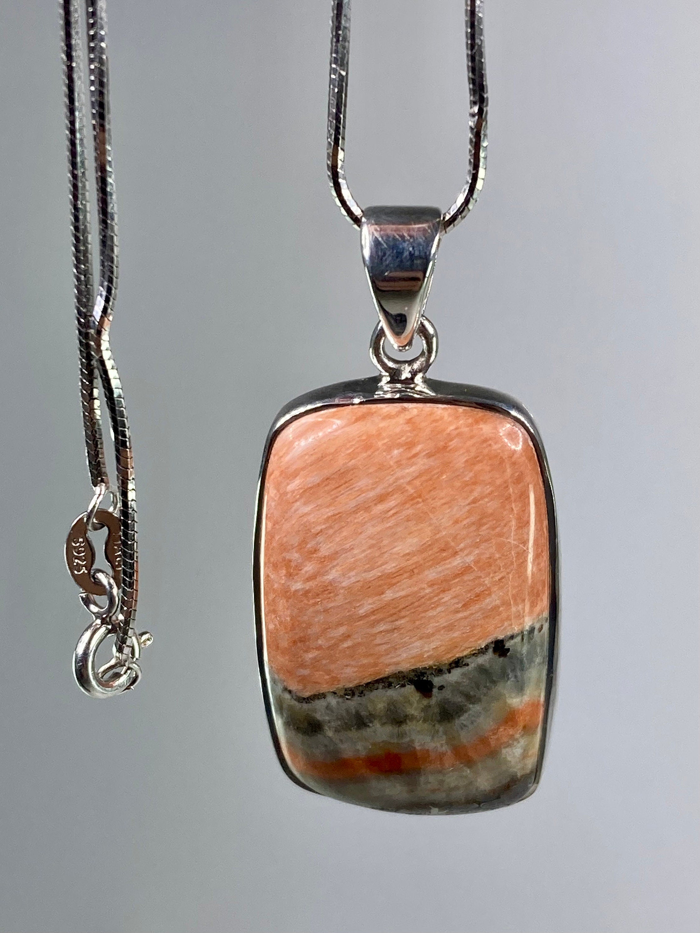 British Celestobarite and Silver Pendant