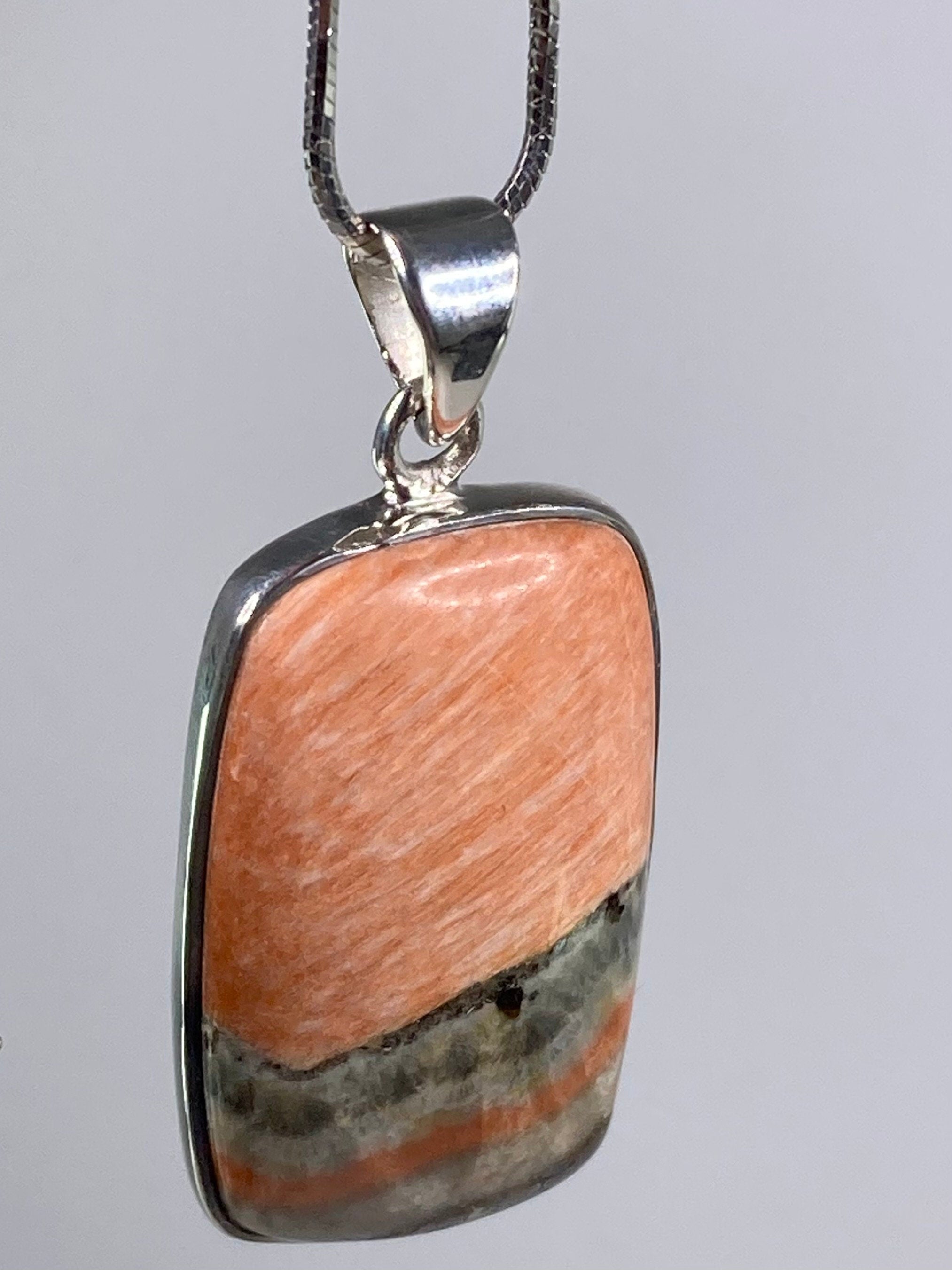 British Celestobarite and Silver Pendant